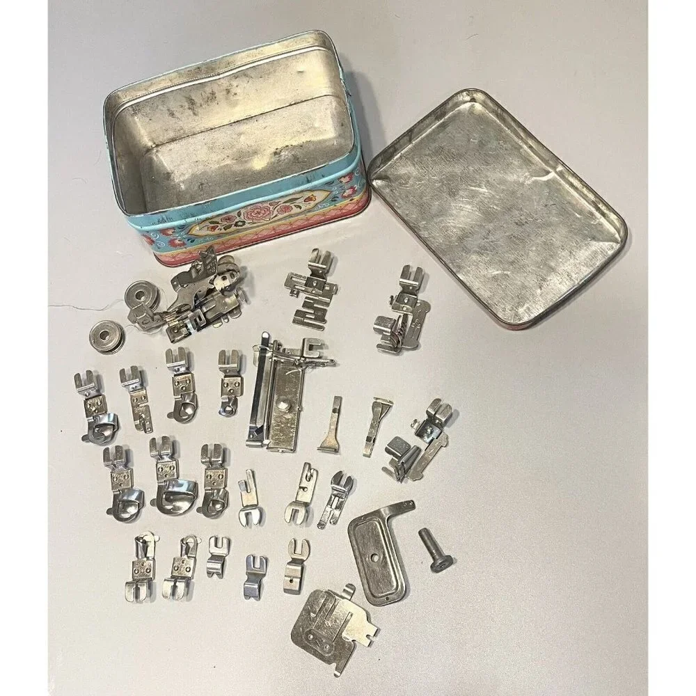 Vintage Greist Sewing Machine Attachments Accessories Lot Ruffler 1950s